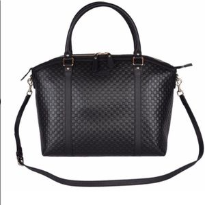 Gucci large micro GG Guccissima tote / crossbody black leather